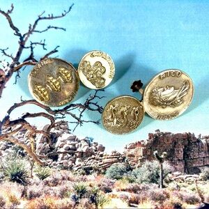 Linked vintage coin earrings from Puerto Rico